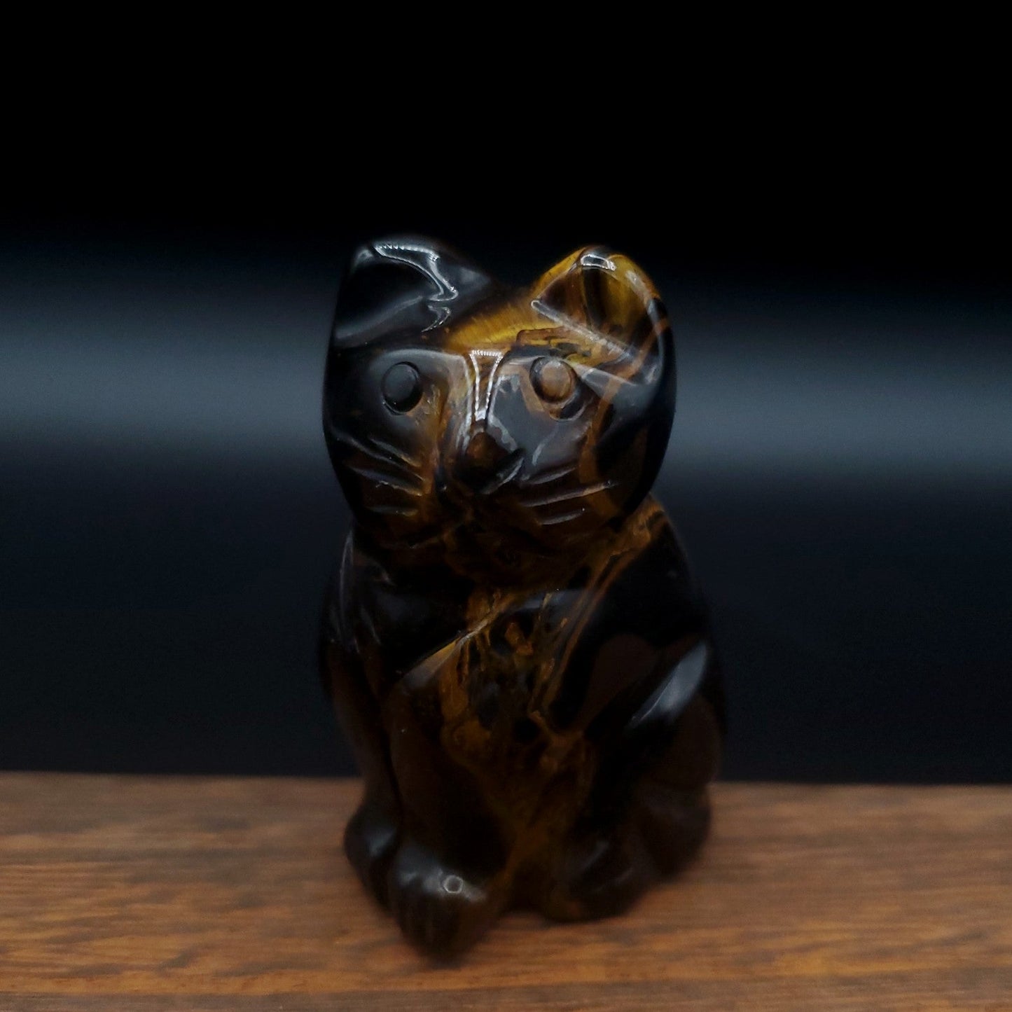 Tiger's Eye Cat Figurine