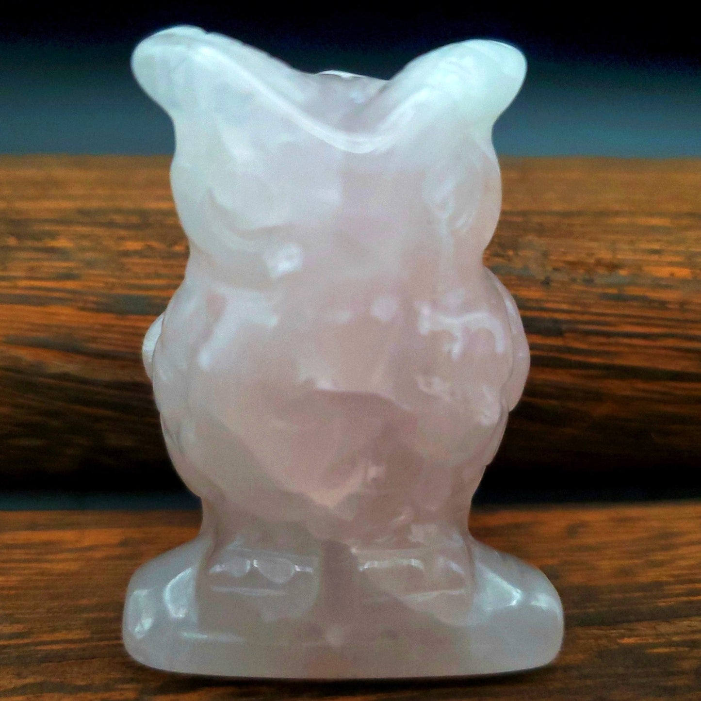 Carved Owl Rose Quartz