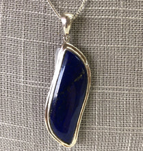 Load image into Gallery viewer, Close Up Of Elongated Lapis Pendant
