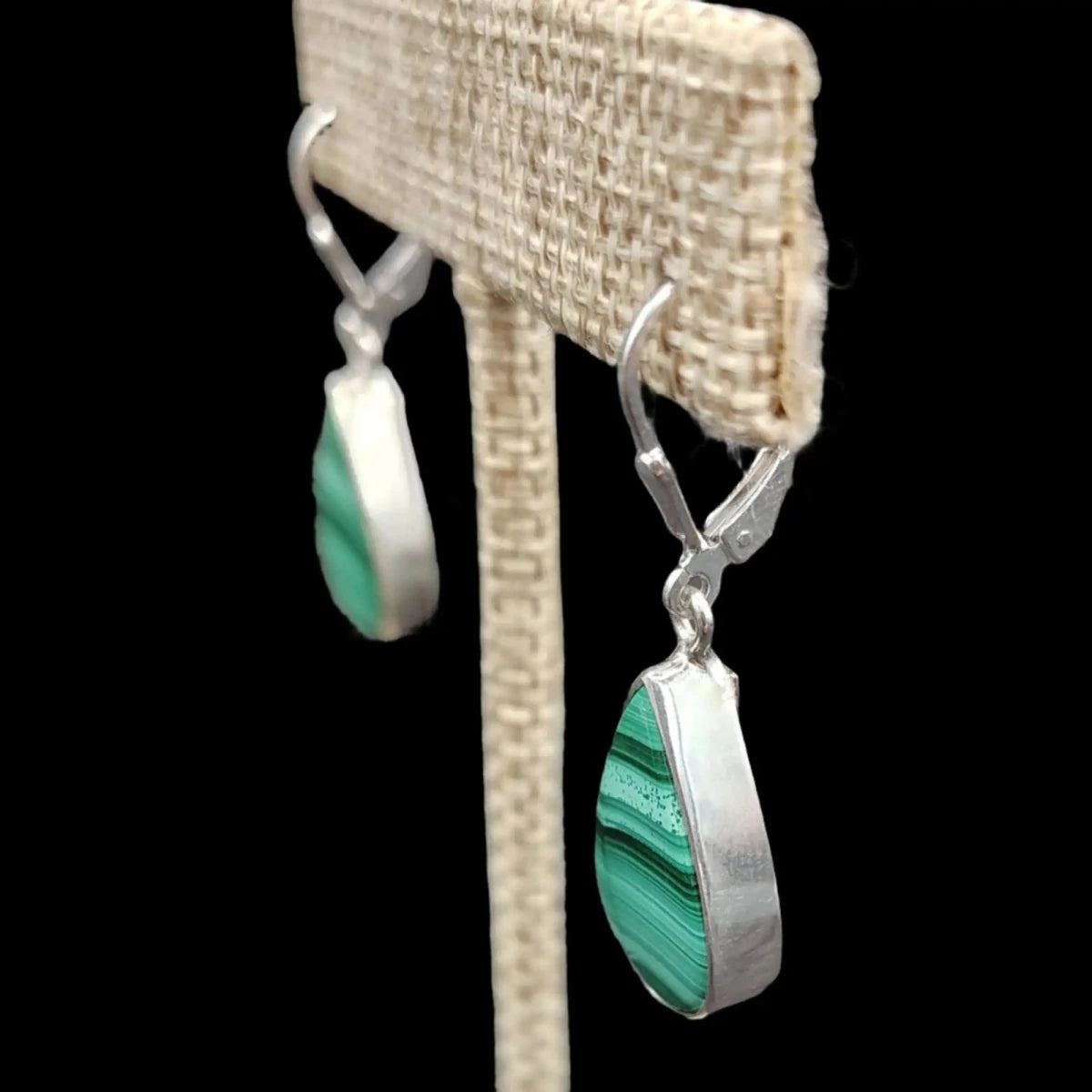 This is a close up of the side of the Malachite gemstones