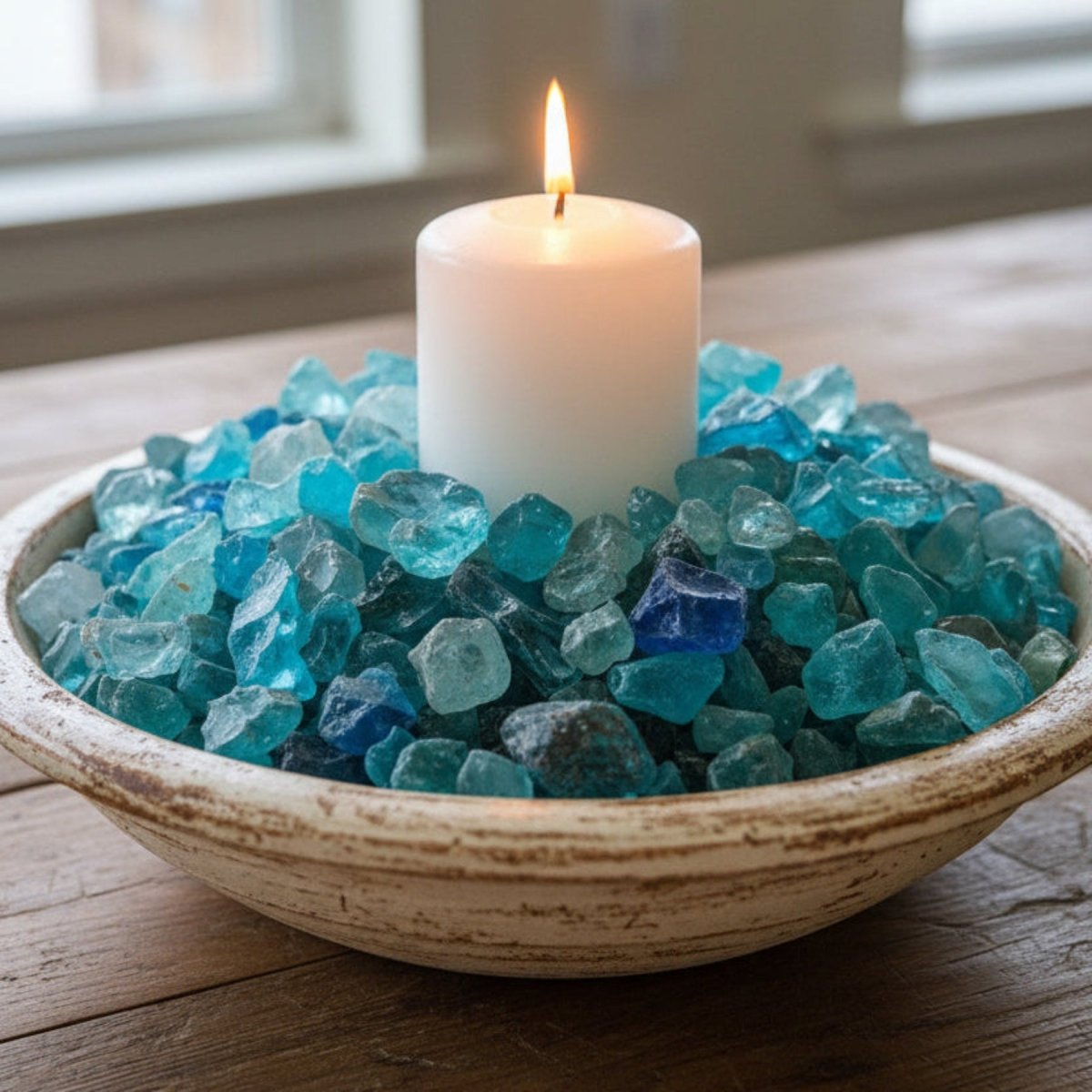 Slag glass is also used in crafting and decorations.