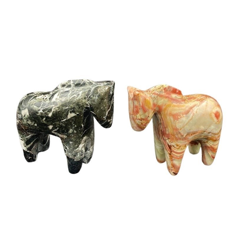 Both Variations Of Onyx Horse Figurine