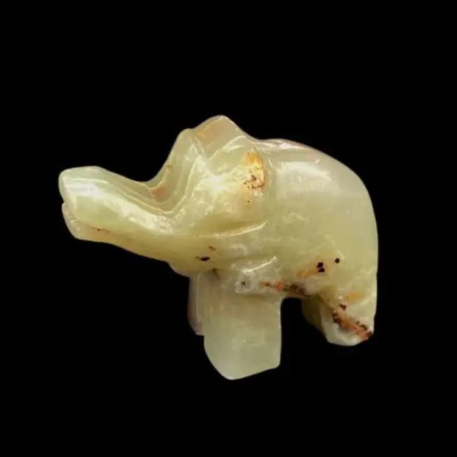 Left Side Of Carved Onyx Elephant Figurine