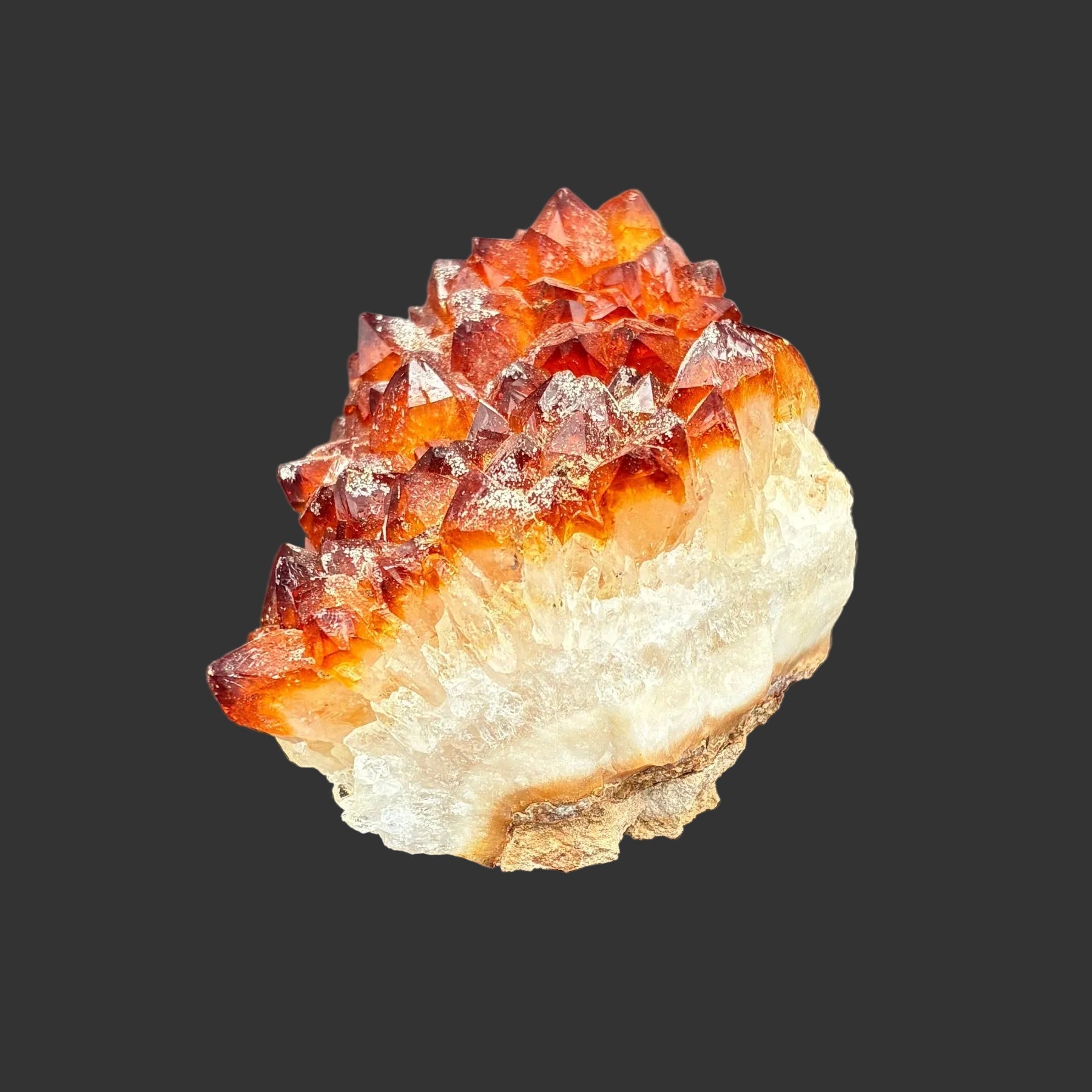 This is the left side of this small Citrine crystal specimen.