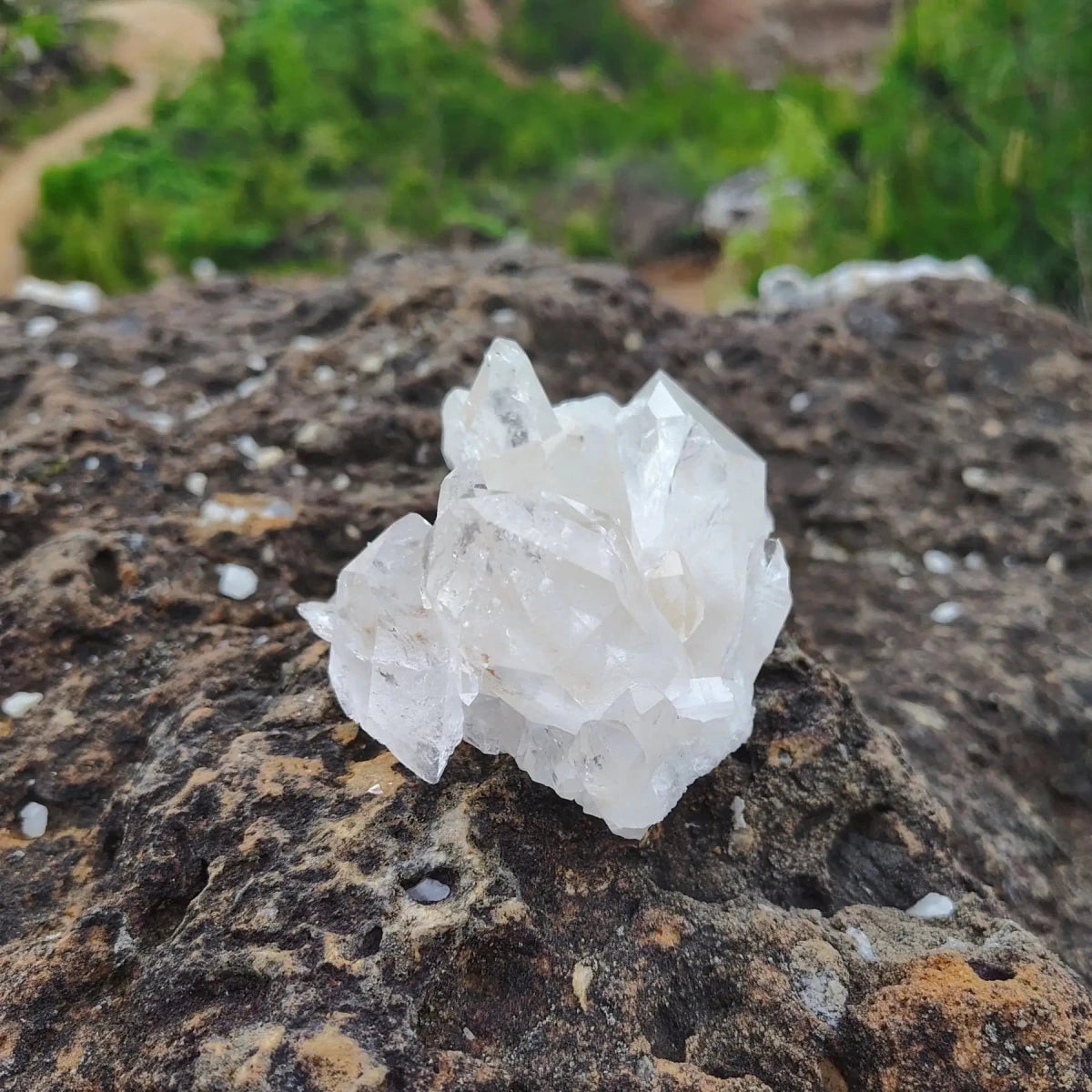 This is the left side of this small Quartz crystal cluster