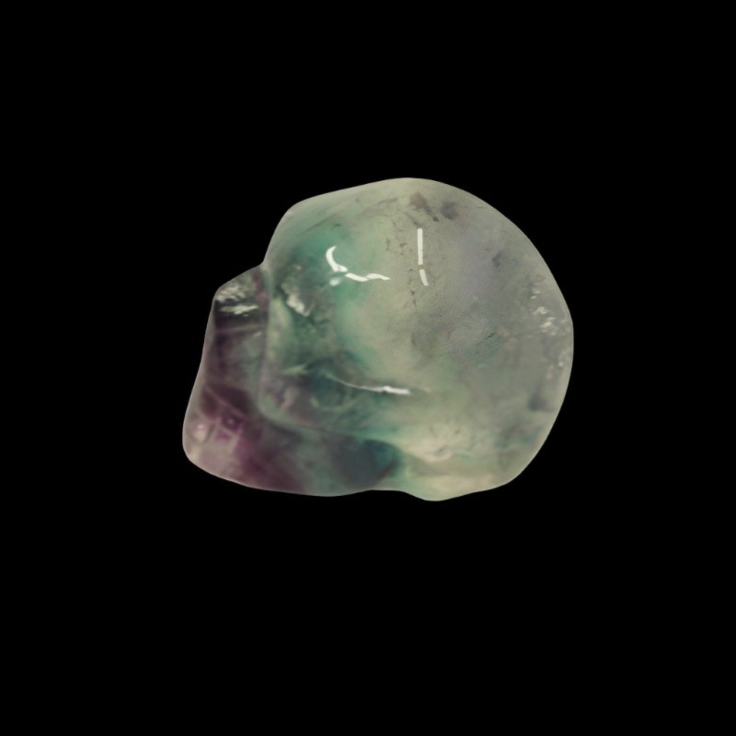 Fluorite Carved Skull Sculpture