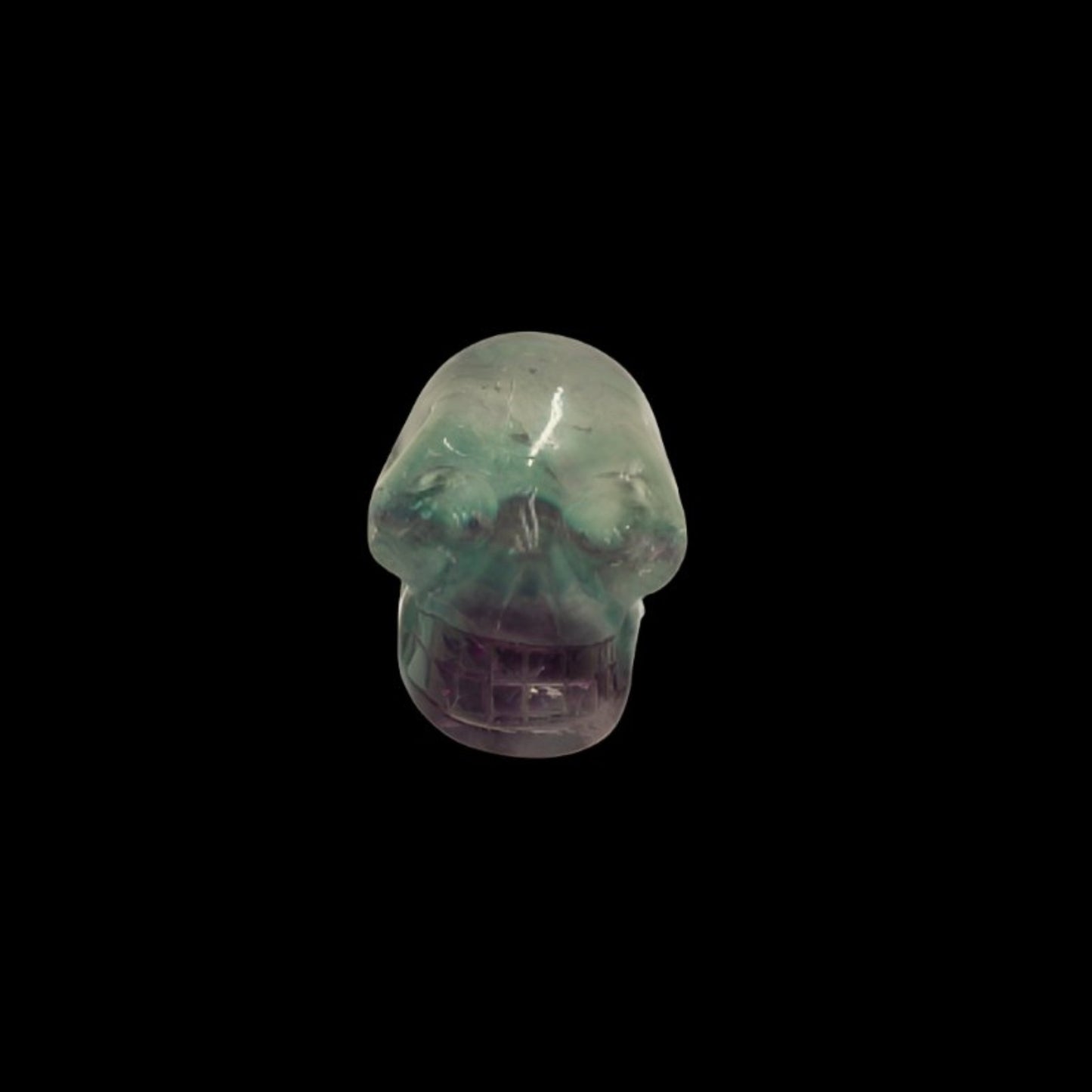 Green Purple Fluorite Skull Sculpture