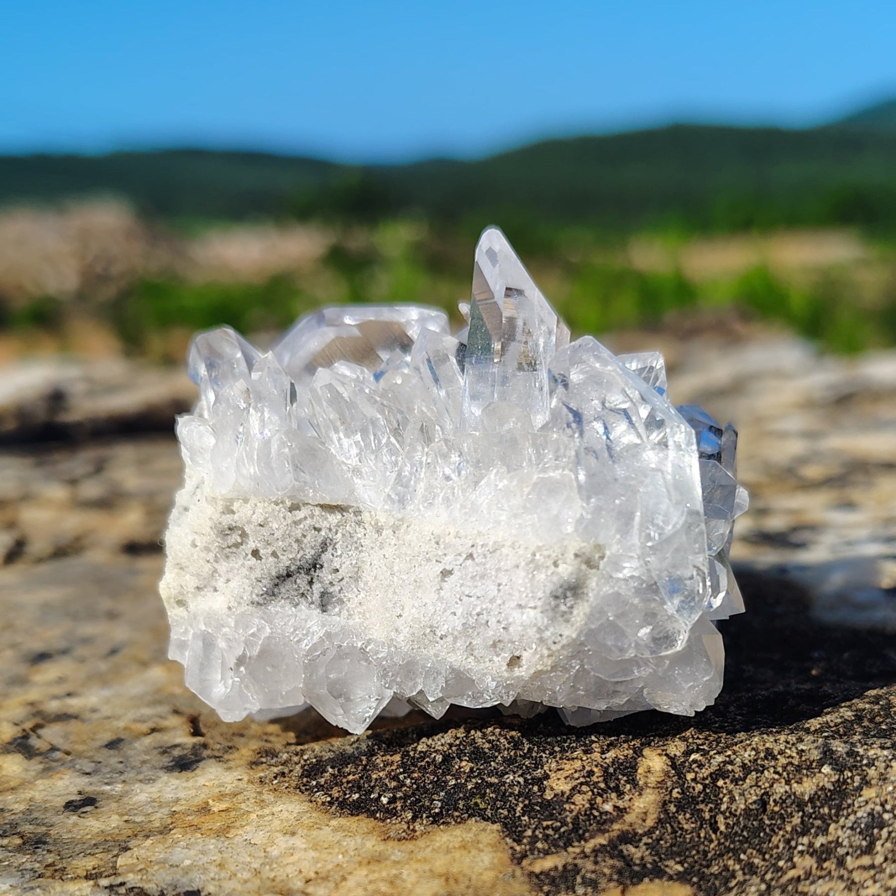 Water Clear Quartz Cluster Small Palm Size – Ron Coleman Mining