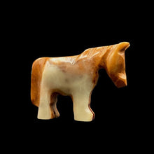 Load image into Gallery viewer, Small Brown And Cream Carved Onyx Horse Figurine
