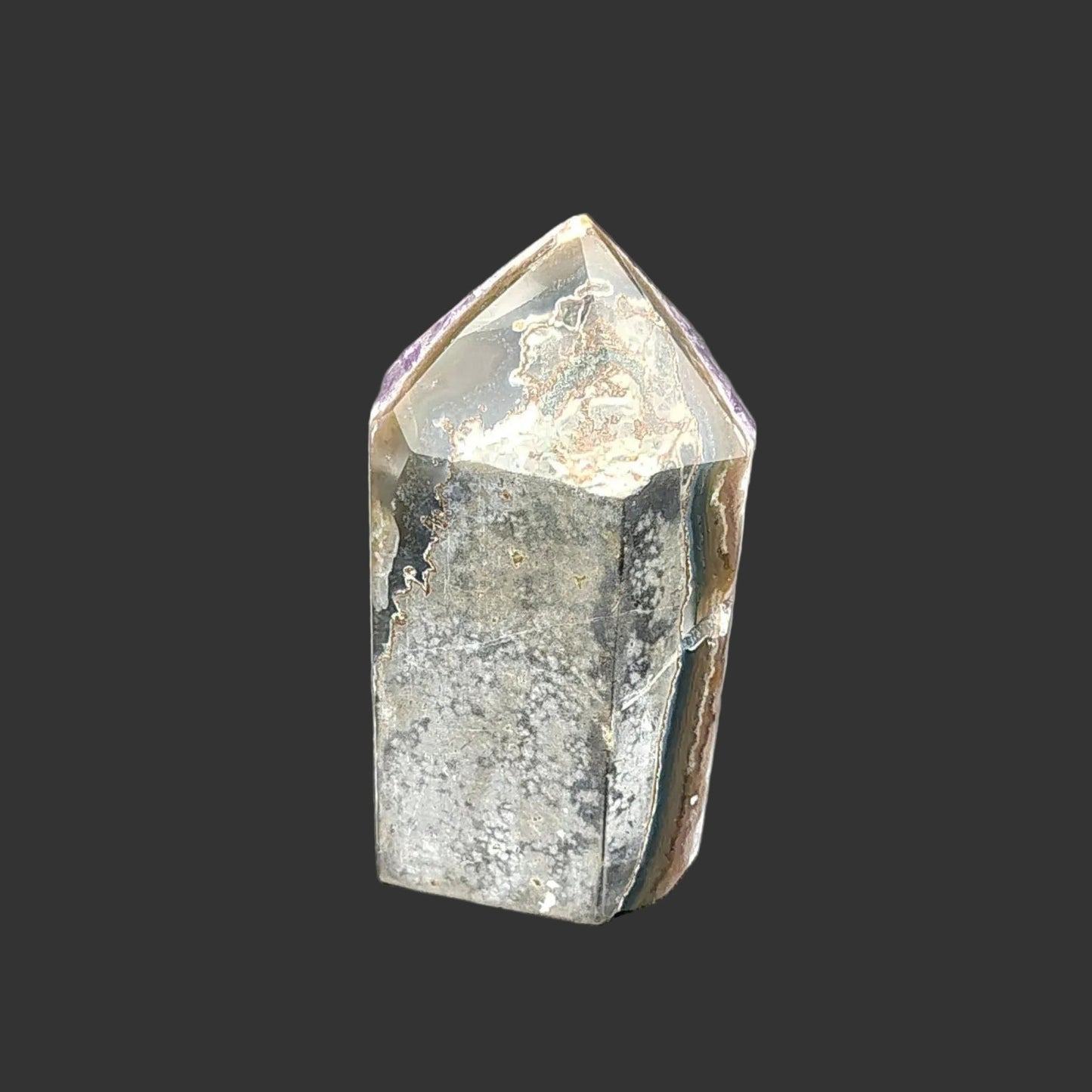 The back side of this tower is mostly Agate, and has been left natural and unpolished.