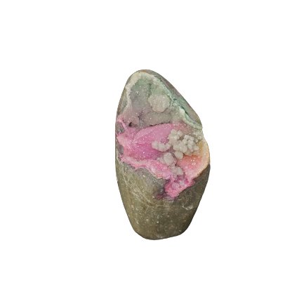 Pastel Pink And Green Rainbow Druzy Freestanding Sculpture