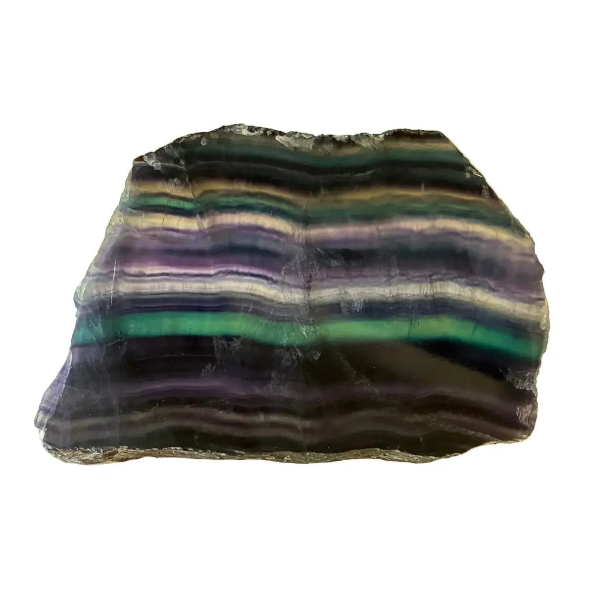 This is the front side of this multi-colored Fluorite slab.
