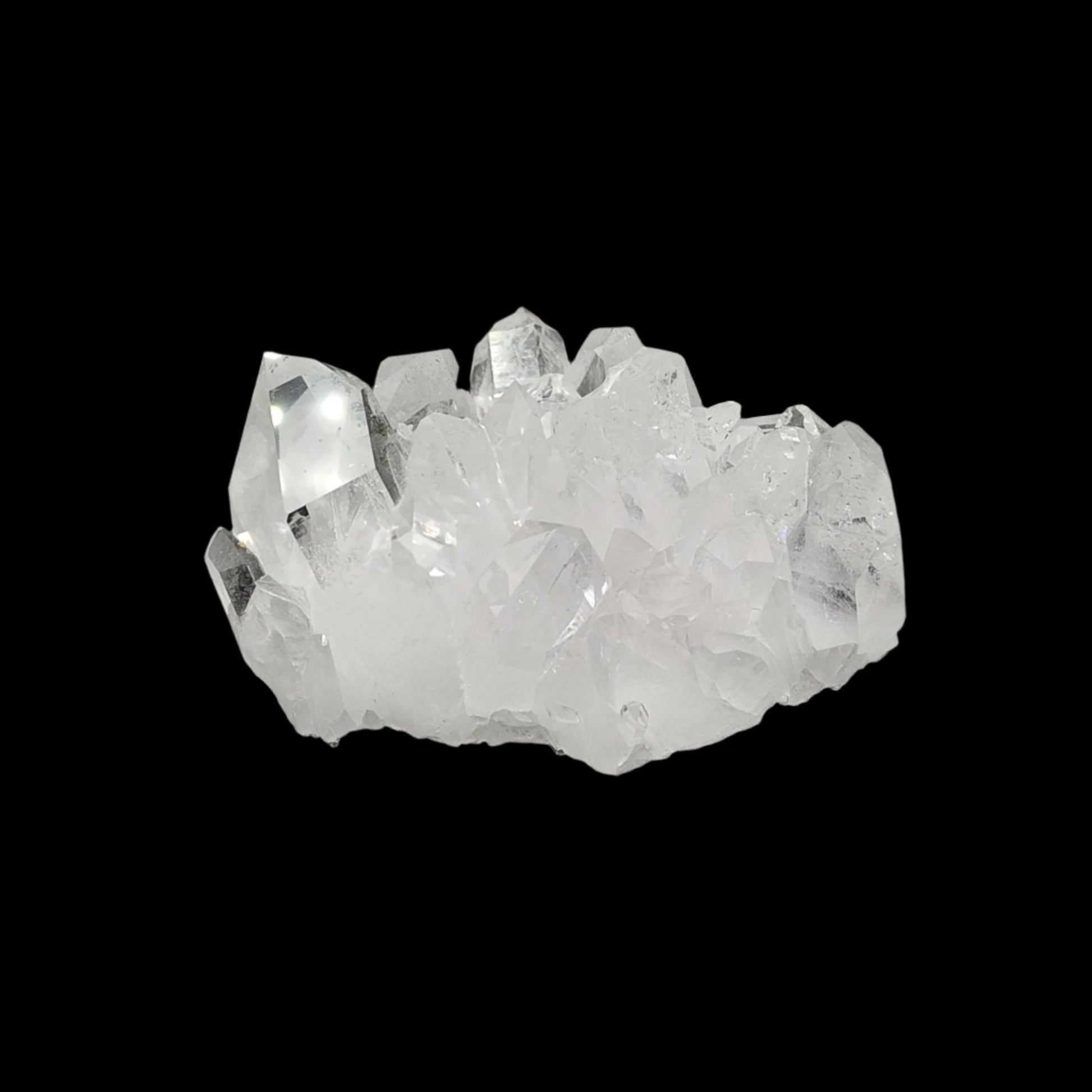 This is the front side of this Quartz crystal cluster