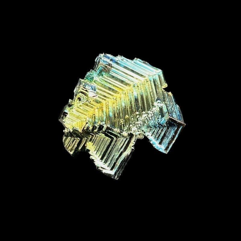 Side Of Yellow And Blue Bismuth Specimen