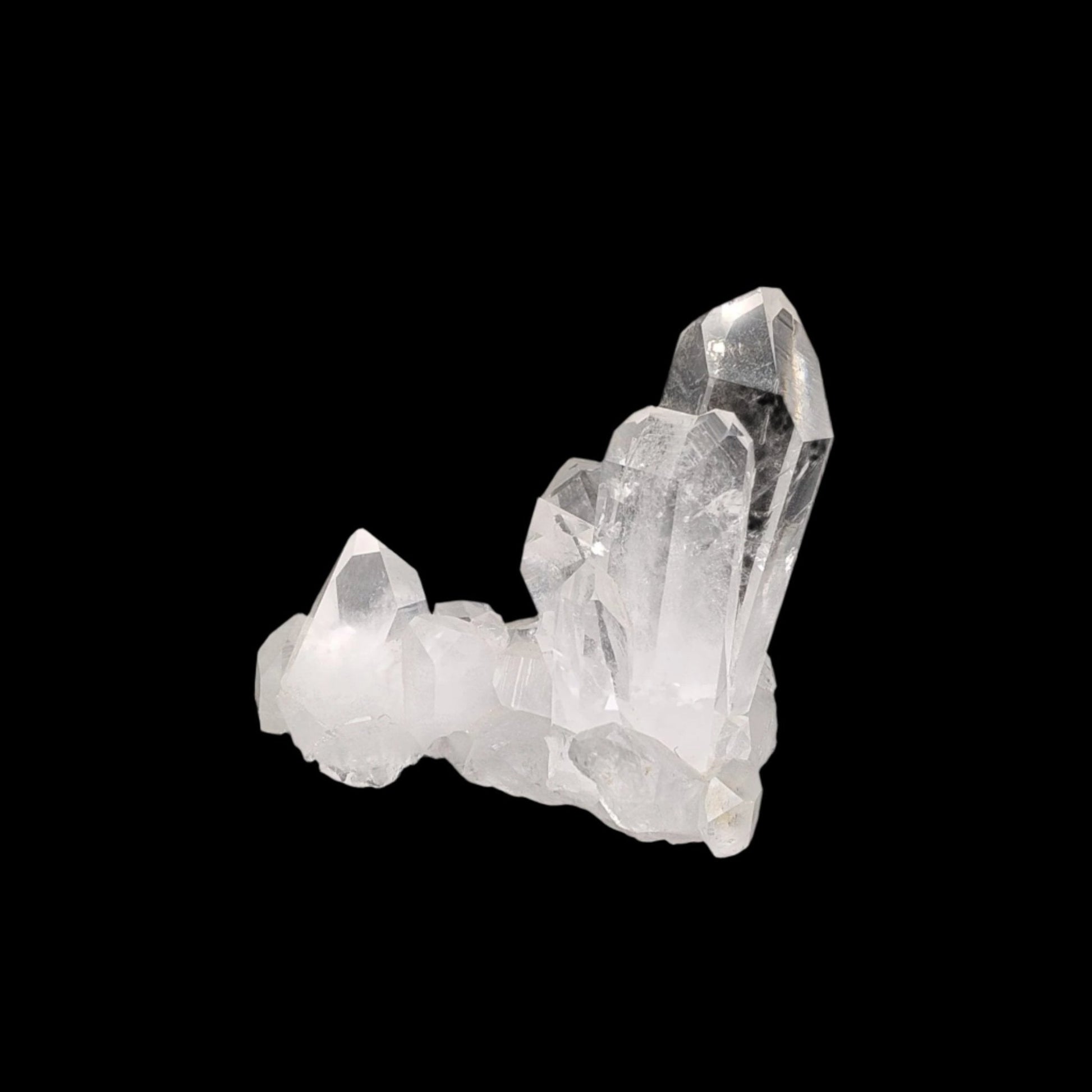 This is the back side of this water clear Quartz crystal cluster