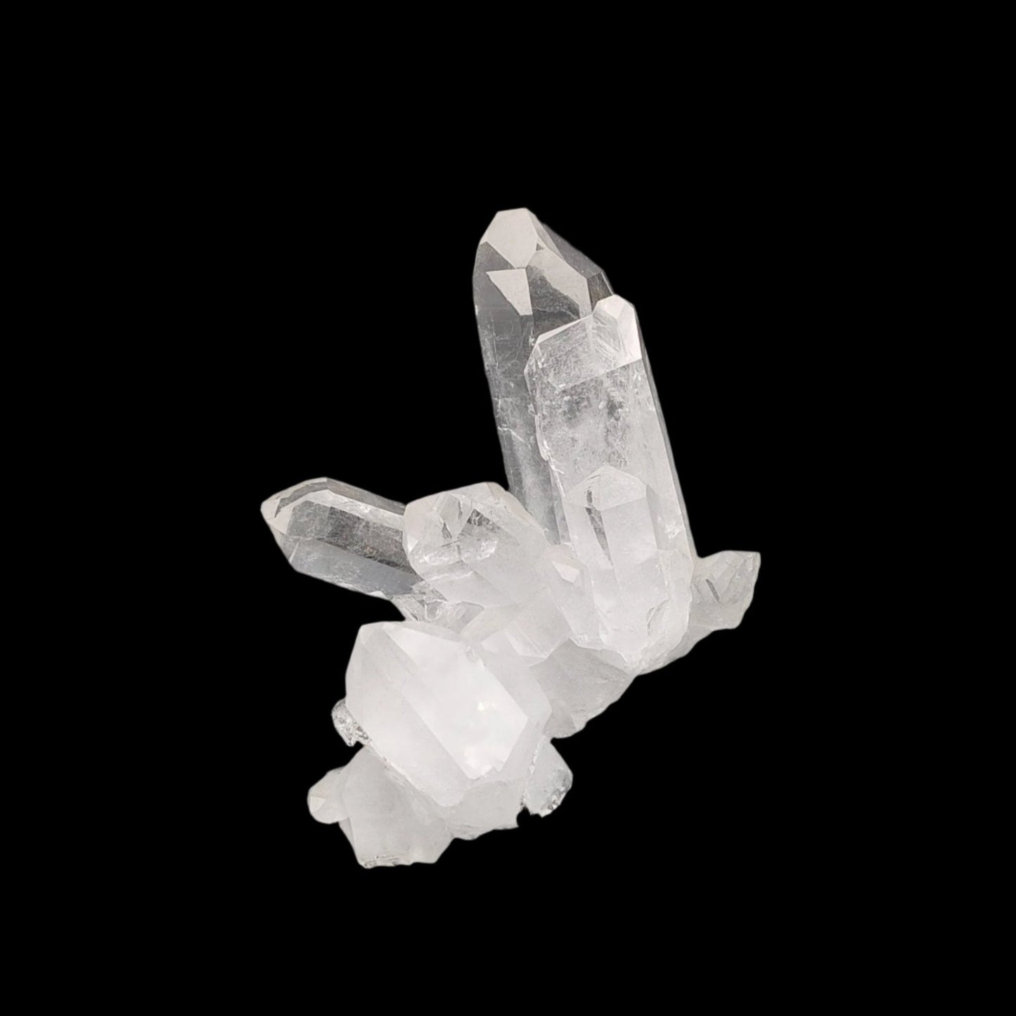 This is the left side of this water clear Quartz crystal cluster