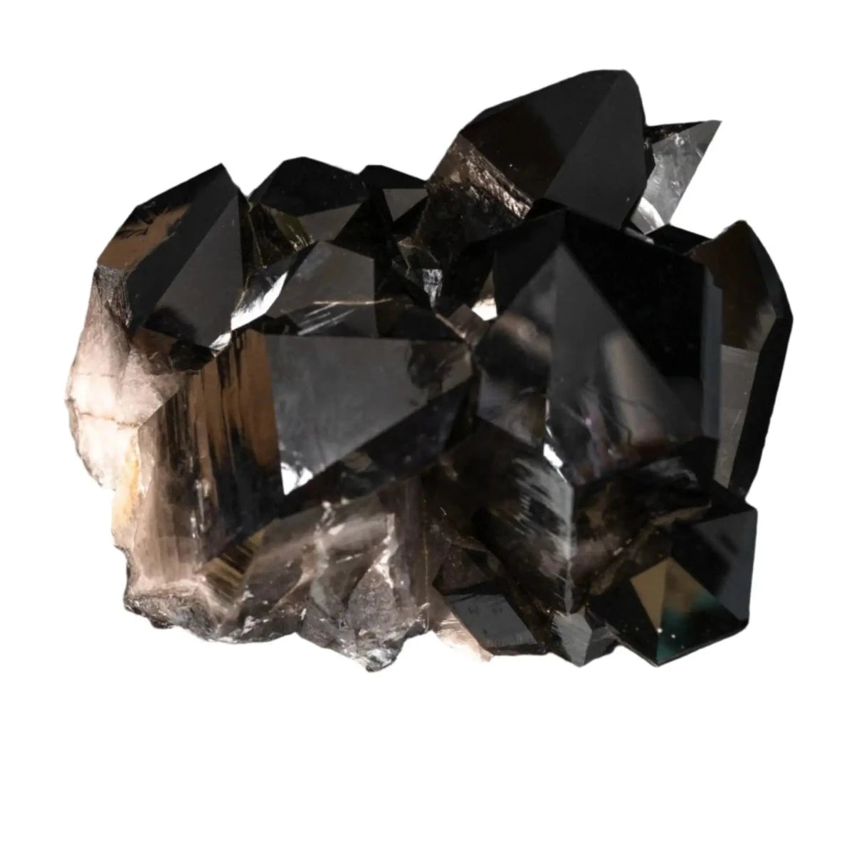 Large Irradiated Enhanced Smoky Quartz Crystal Cluster