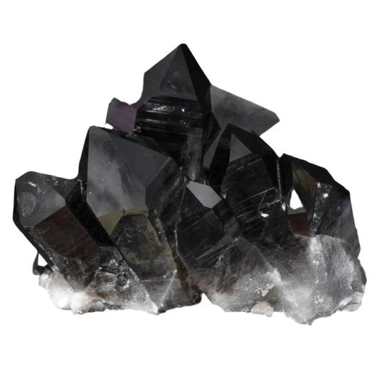 Enhanced Irradiated Smoky Quartz Crystal Cluster