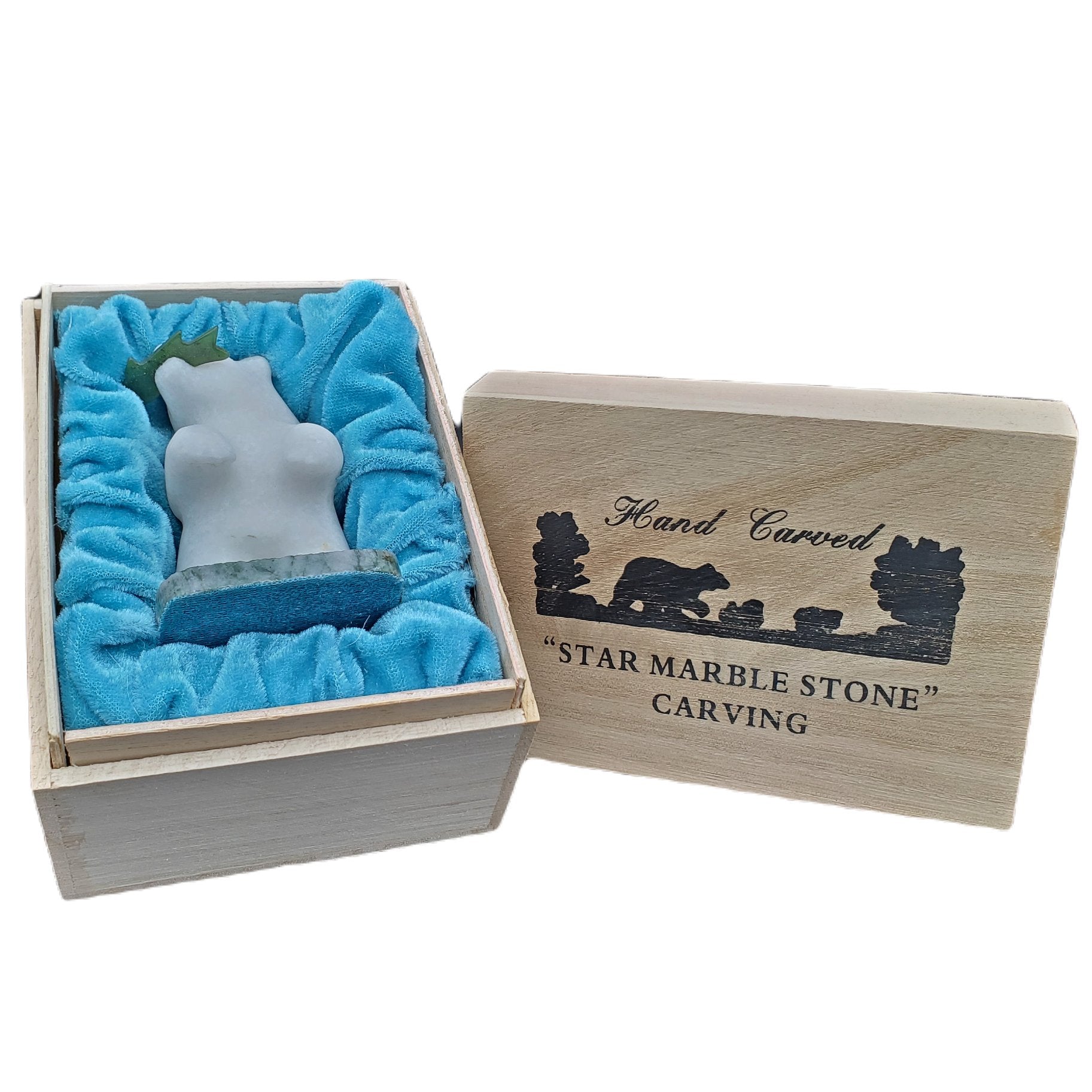 Gift Box Star Marble Bear Carving