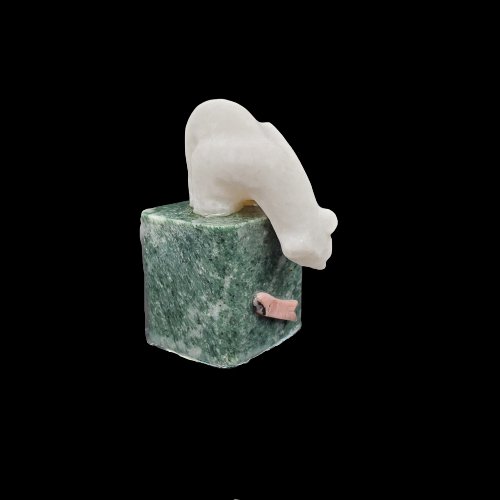 Carve Marrble and Nephrite Jade Polar Bear Statue