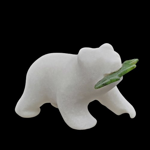 Star Marble Stone Carved Walking Polar Bear