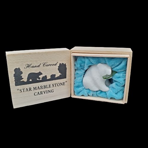 Star Marble Polar Bear Jade Fish Figurine Box