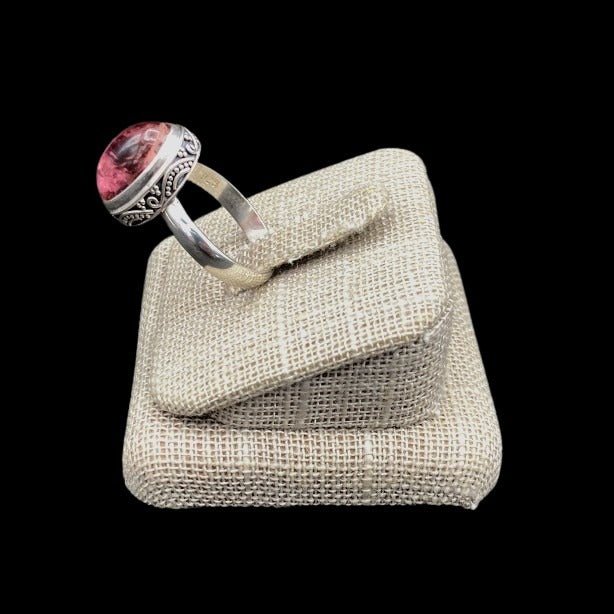 Side View Of Pink Tourmaline Ring