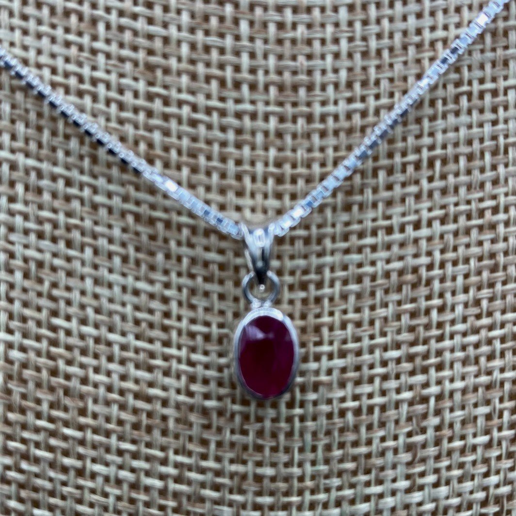 Close Up Of Ruby Pendant