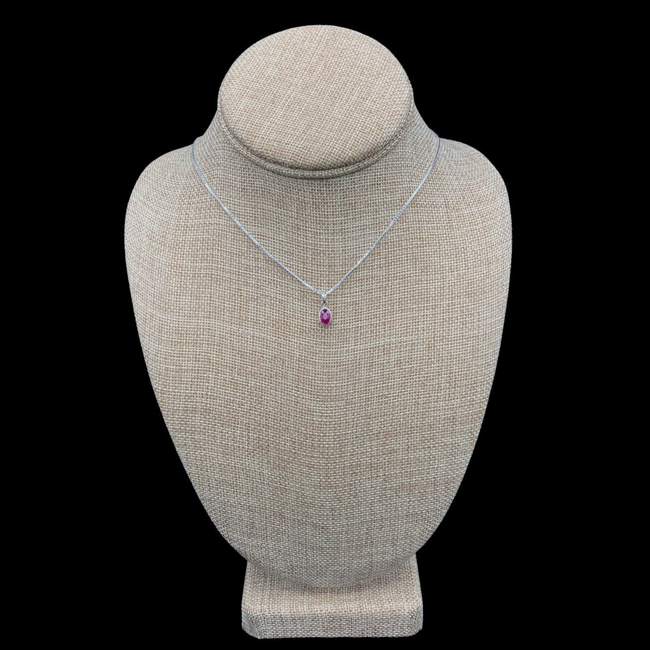 Sterling Silver Ruby Necklace