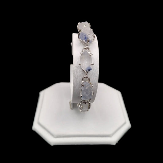 This is the front side of this Sterling Silver and blue Dumotierite bracelet