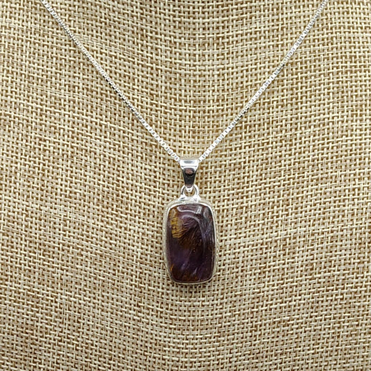 This is a close up of this Cacoxenite Amethyst pendant