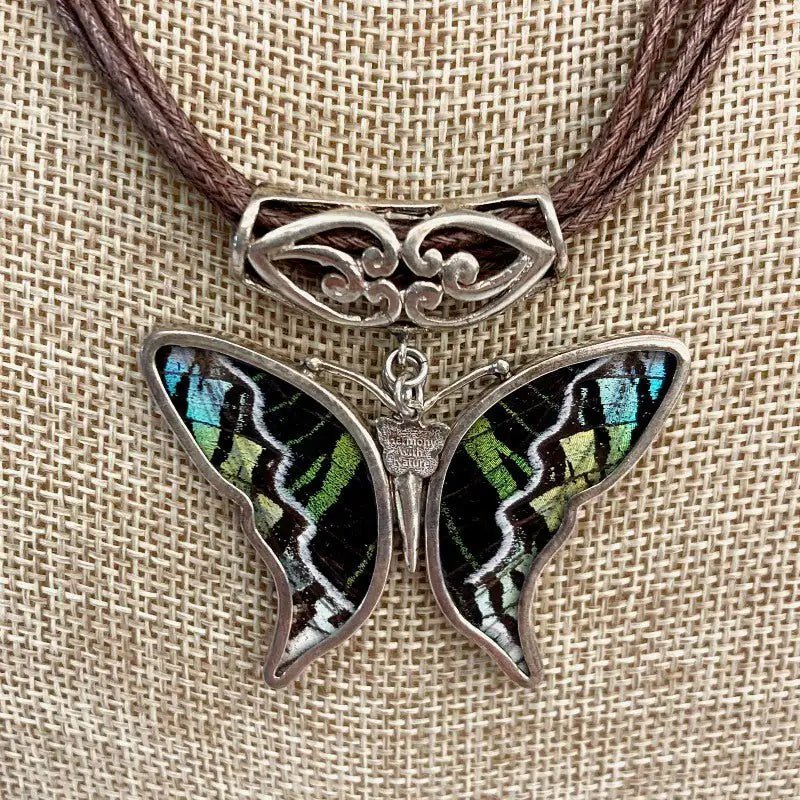 Close Up Of Sterling Silver Genuine Butterfly Pendant