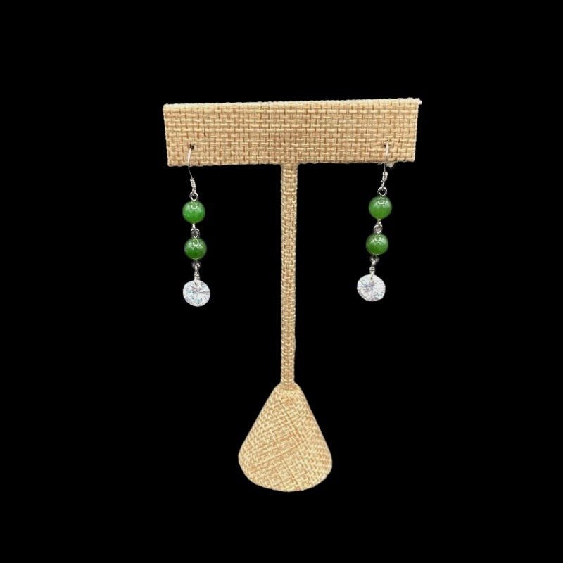 Green Jade Dangle Earrings