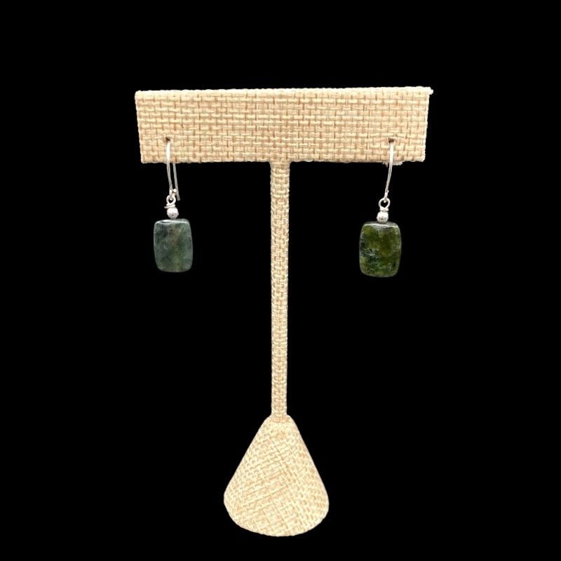 Green Jade Dangle Earrings