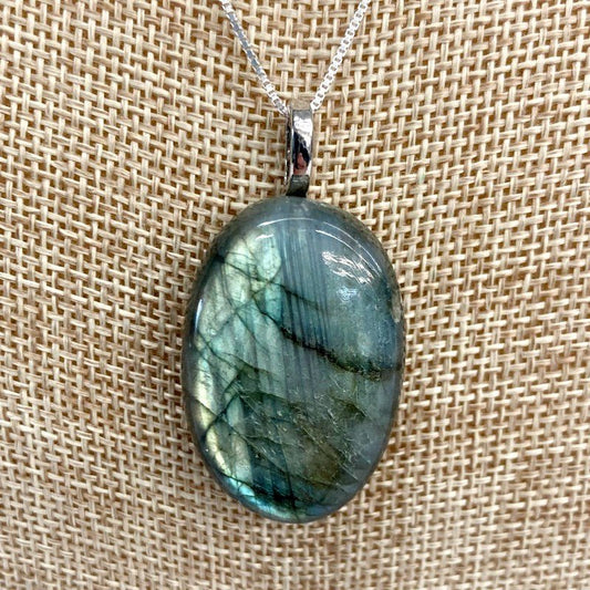 Close Up Of Medium Labradorite Pendant