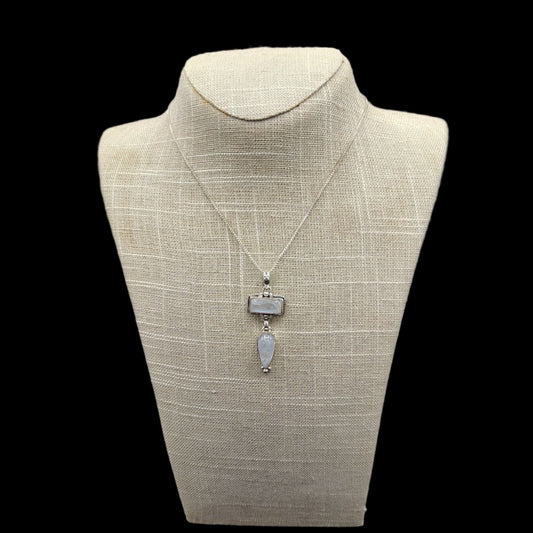 This is the front view of this Sterling Silver and Moonstone necklace