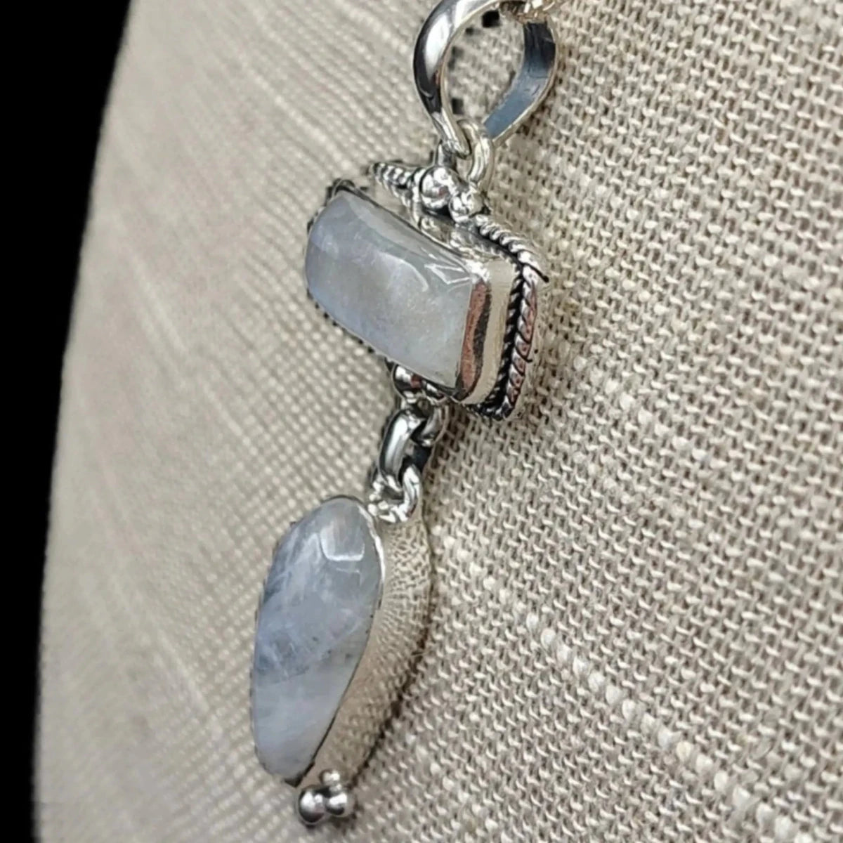 This is the side view of the Moonstone pendants