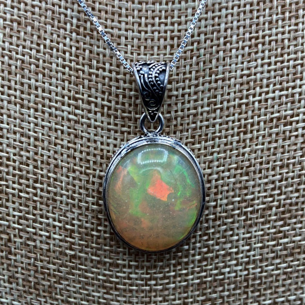 Close Up Of Opal Pendant