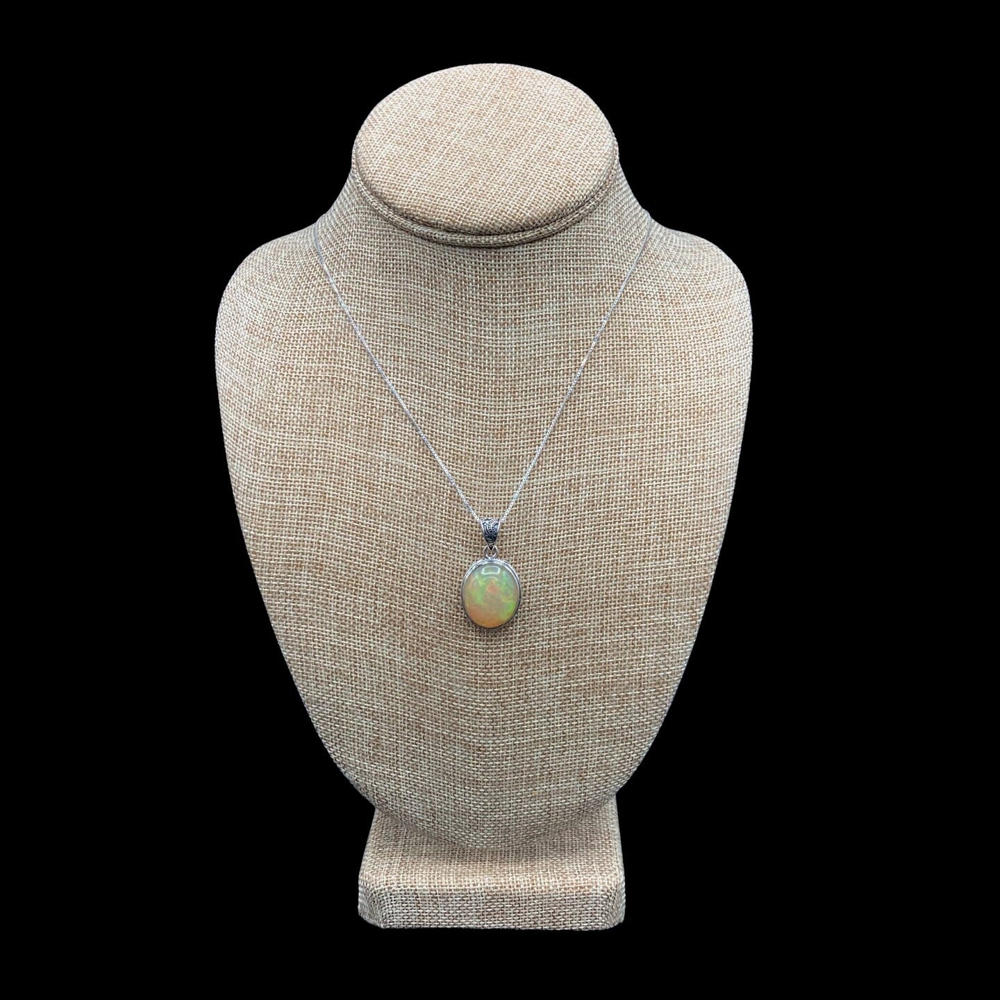 Sterling Silver Opal Necklace