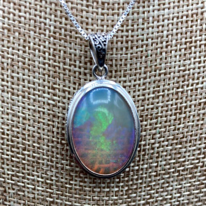 Close Up Of Opal Pendant