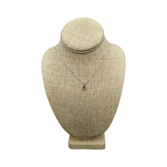 This is the front view of this purple Amethyst Sterling Silver necklace