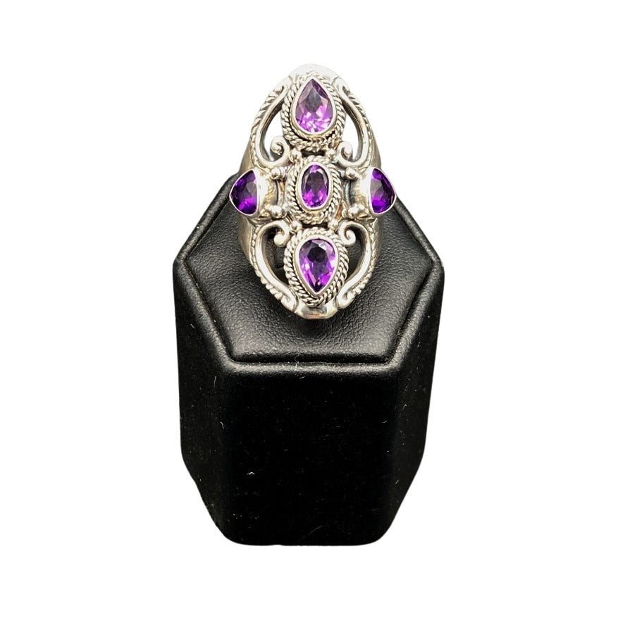 Sterling Silver And Amethyst Ring