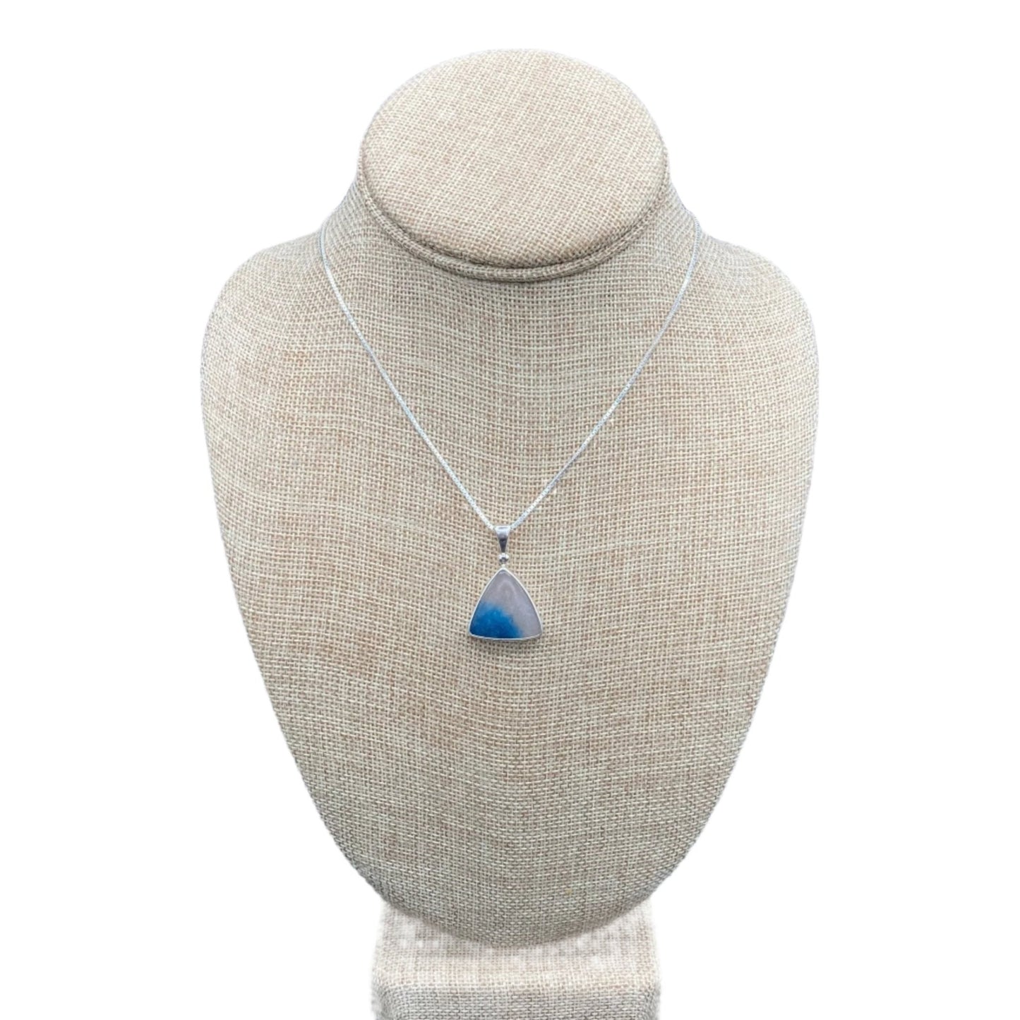 Sterling Silver and blue Dumortierite Quartz pendant necklace