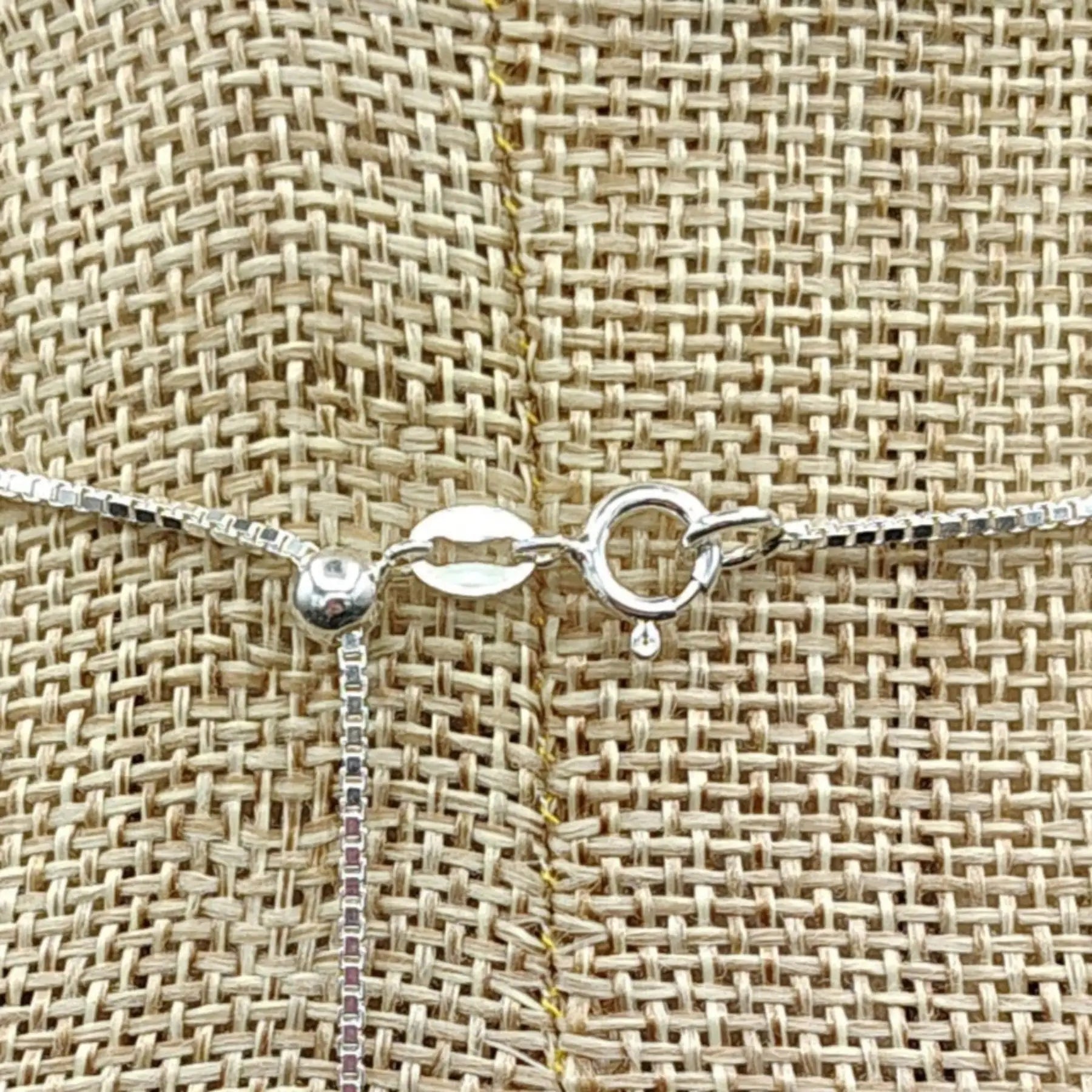 This is a close up of the Sterling Silver spring ring clasp