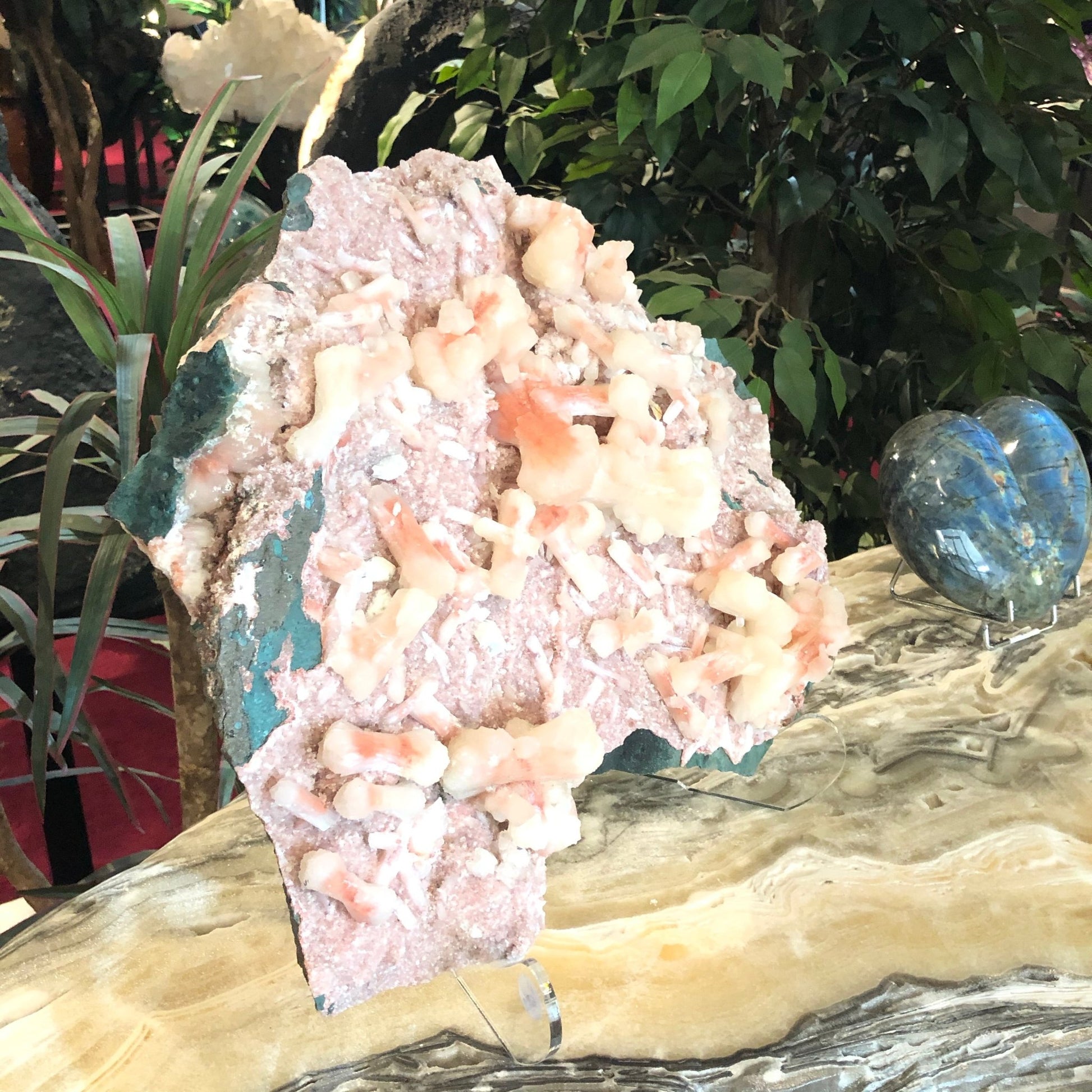 Side View Of Red Stilbite Rock Specimen