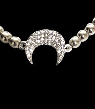 Load image into Gallery viewer, Close Up Half Moon Rhinestone Beaded Stretch Bracelet
