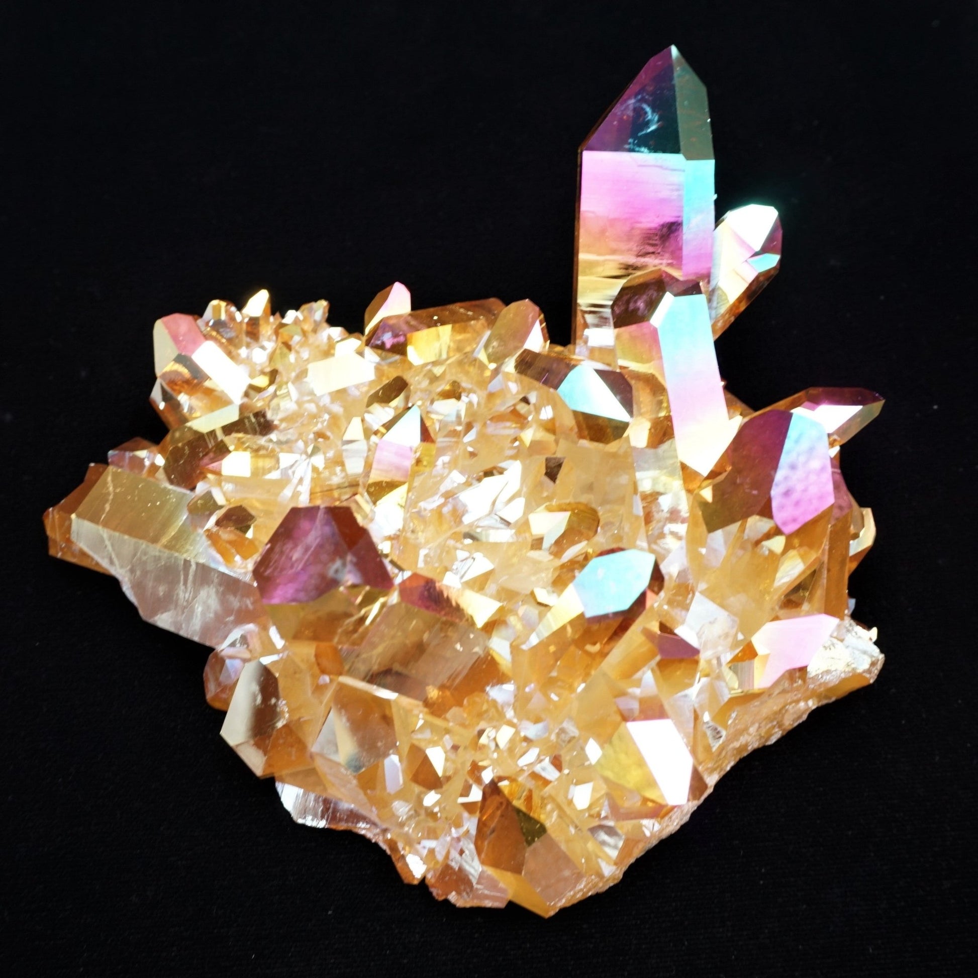 Sunset Aura Quartz Crystal Side