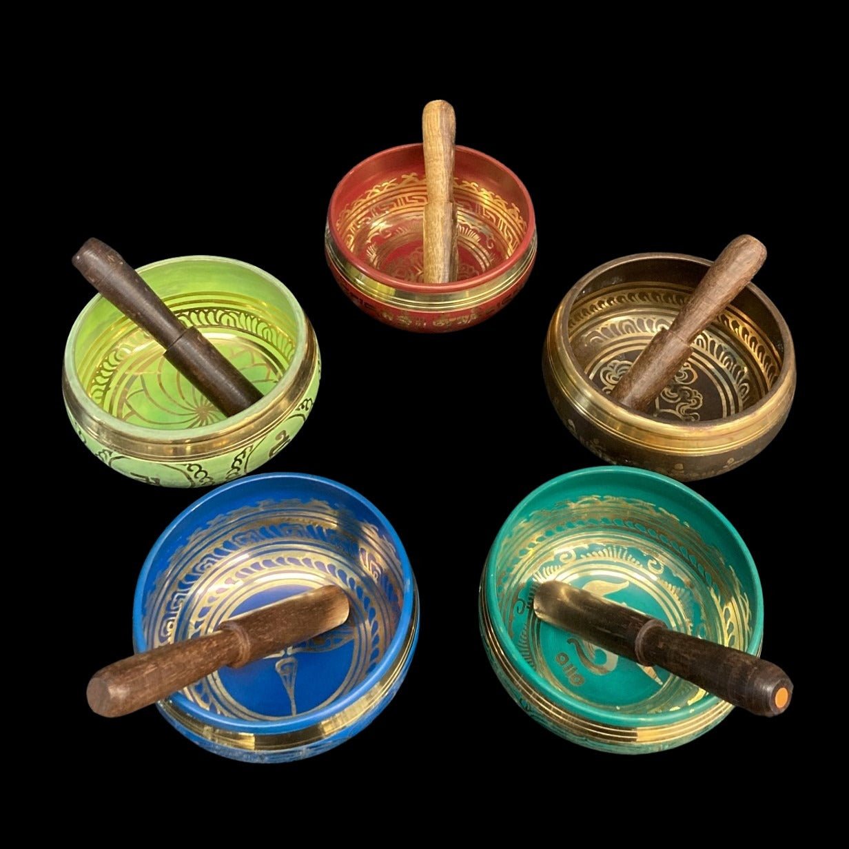 Top View Of Singing Bowls