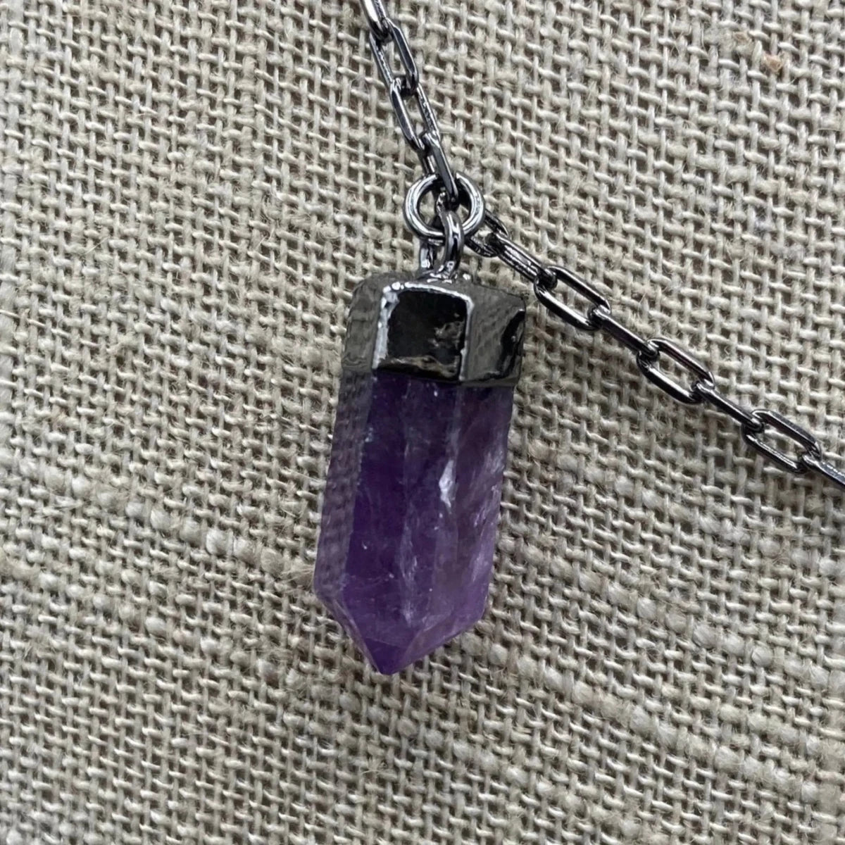 Close up of Amethyst crystal point