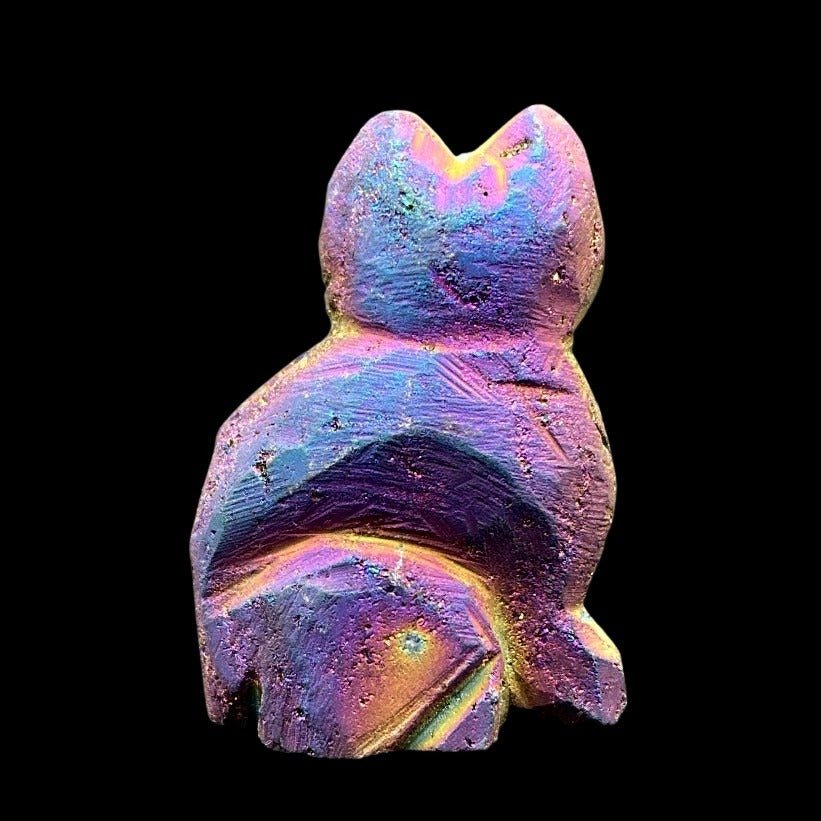 Back Side Of Titanium Cat Figurine